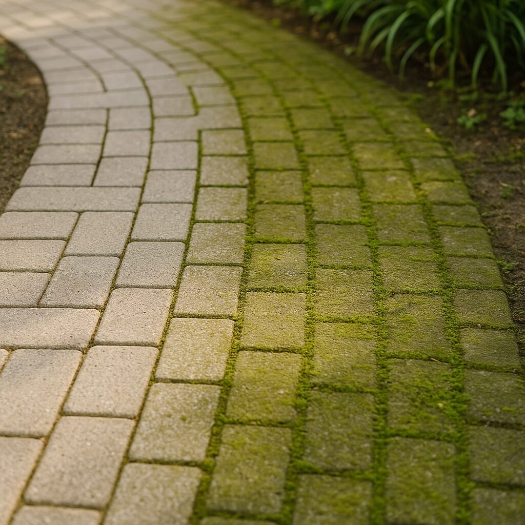 Čištění zámkové dlažby: jak odstranit mech, skvrny a vrátit jí původní vzhled
